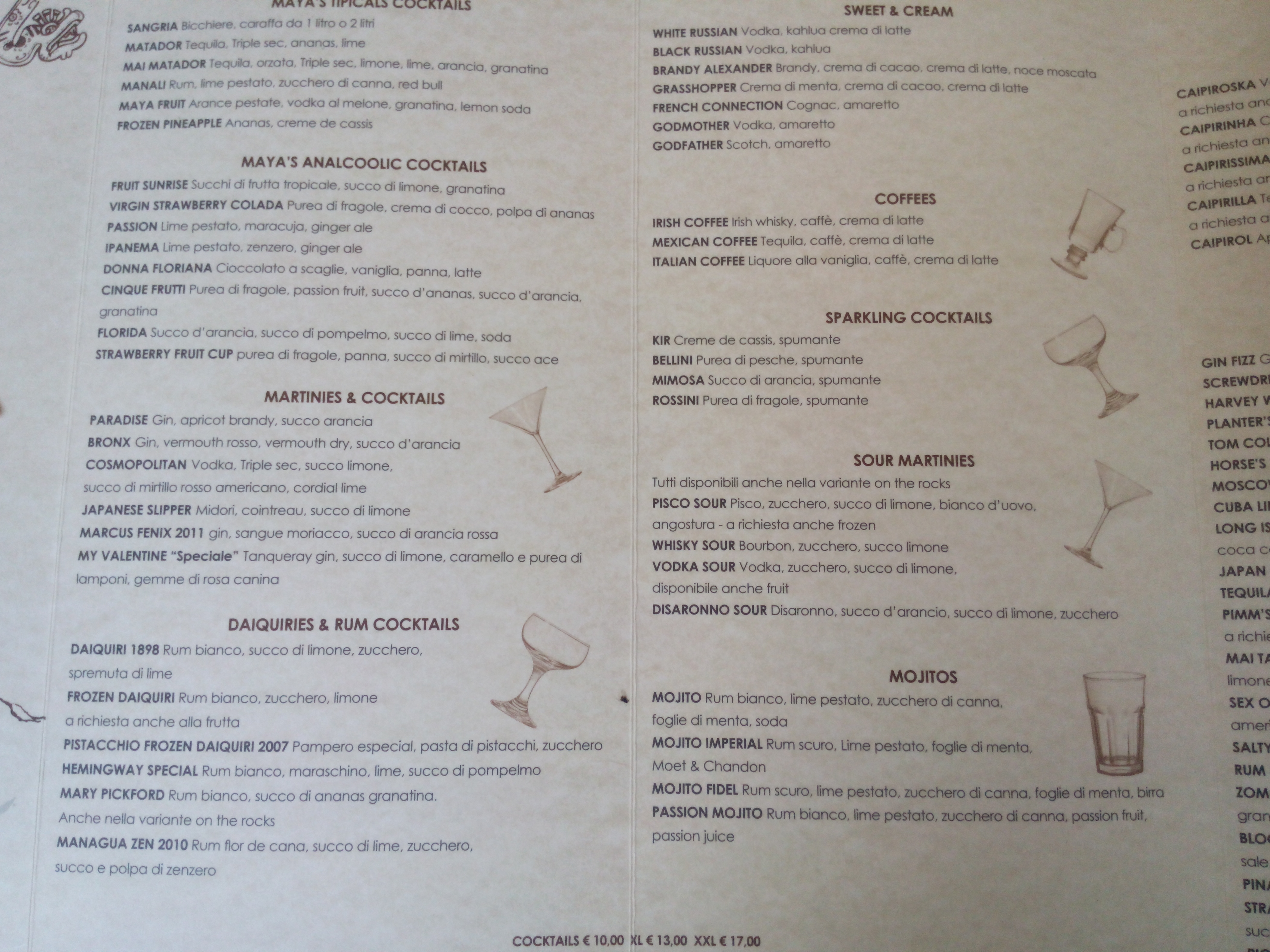 Menu maya milano